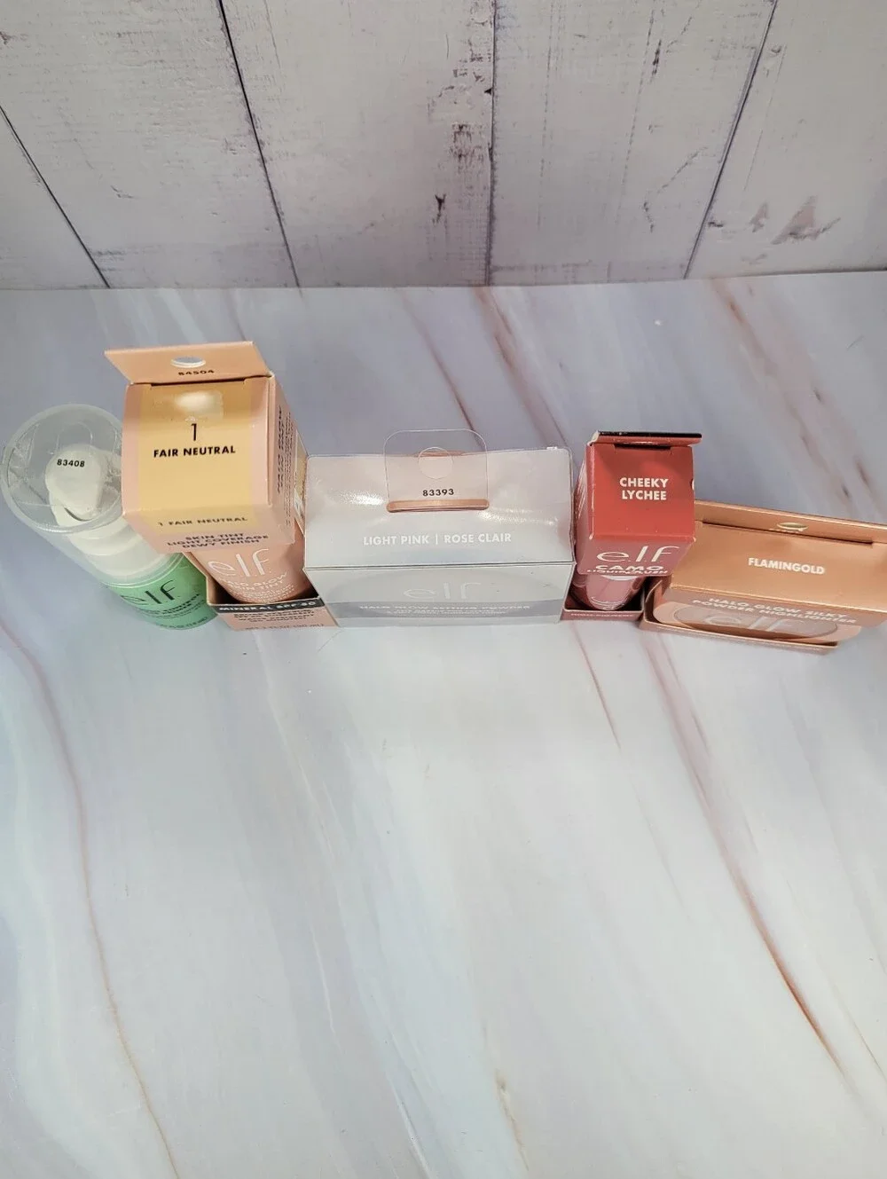 Elf Primer, Skin Tint Foundation,Setting Powder, Blush & Highlighter Bundle NEW